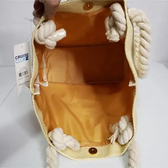 Cruise Club "Do Not Disturb" Straw Beach Bag Tote - Picture 6 of 10